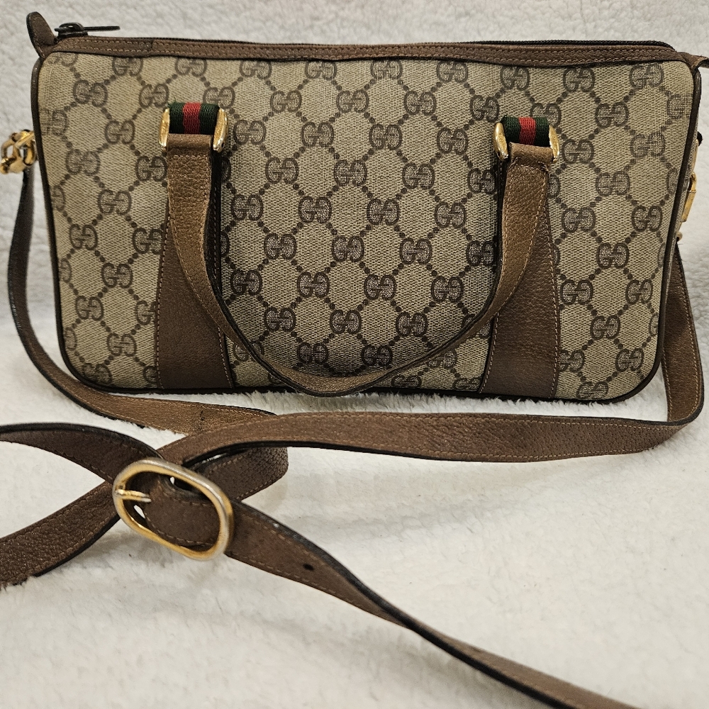 Gucci 39.02.040 Sherry Line Gg Supreme Canvas Women's Mini Boston Bag